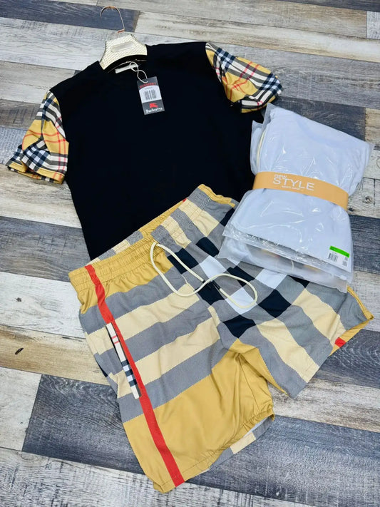Conjunto burberry negro detalles blancos y dorado