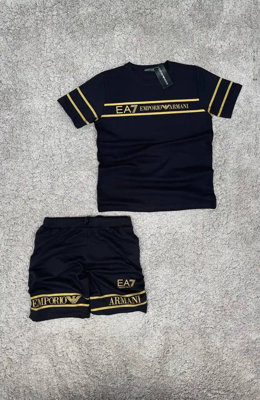 Conjunto verano armani negro logo dorado