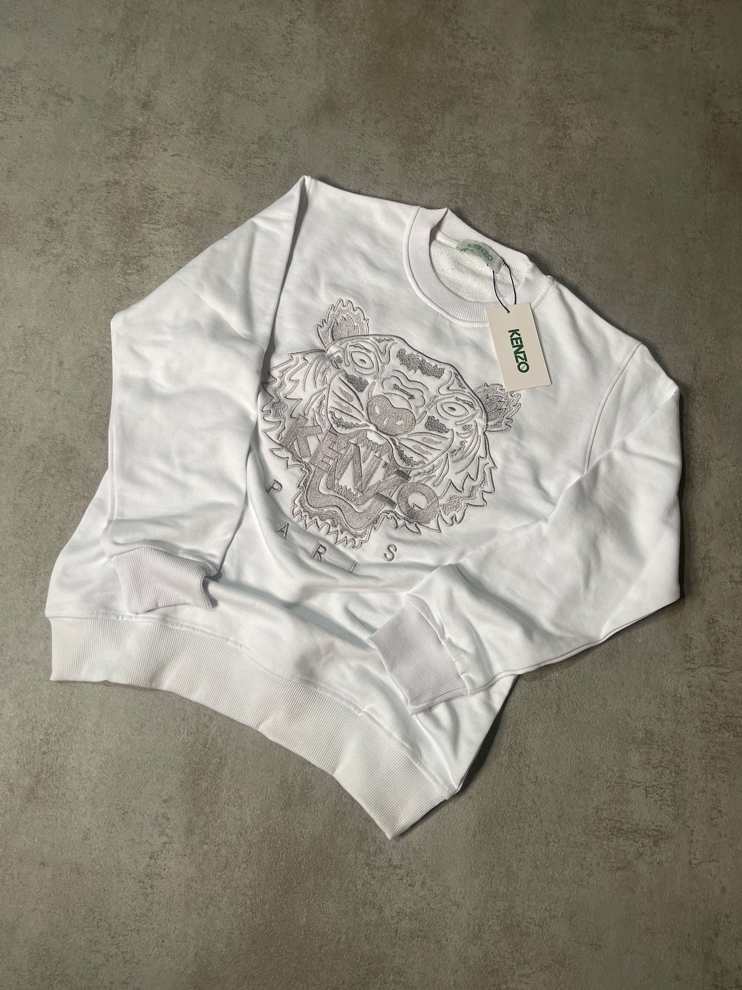 Sudadera KENZO blanco logo gris