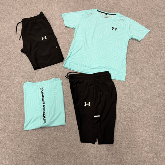 Conjunto under armour azul logo negro