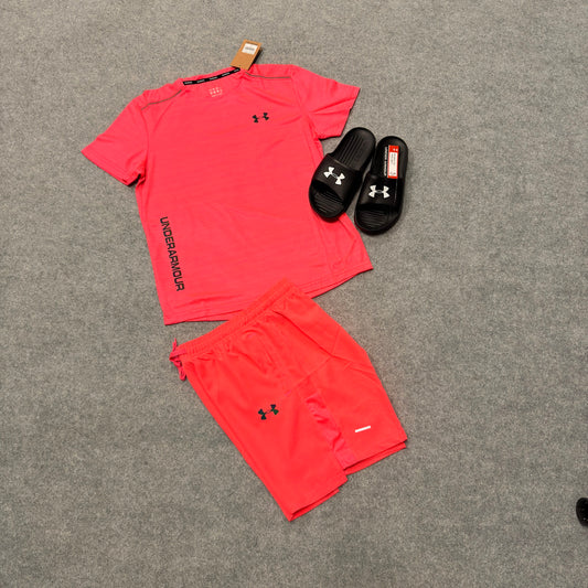Conjunto under armour rojo logo reflectante