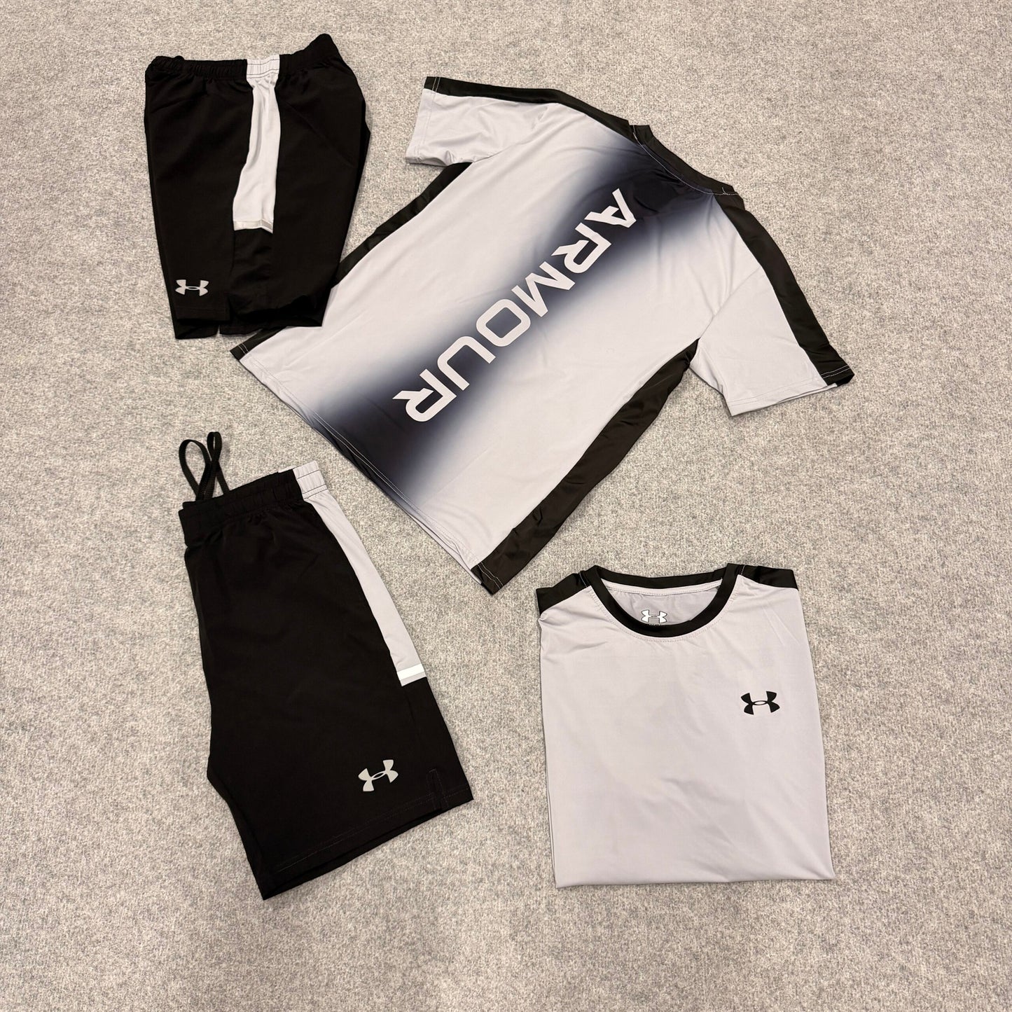 Conjunto under armour gris y negro