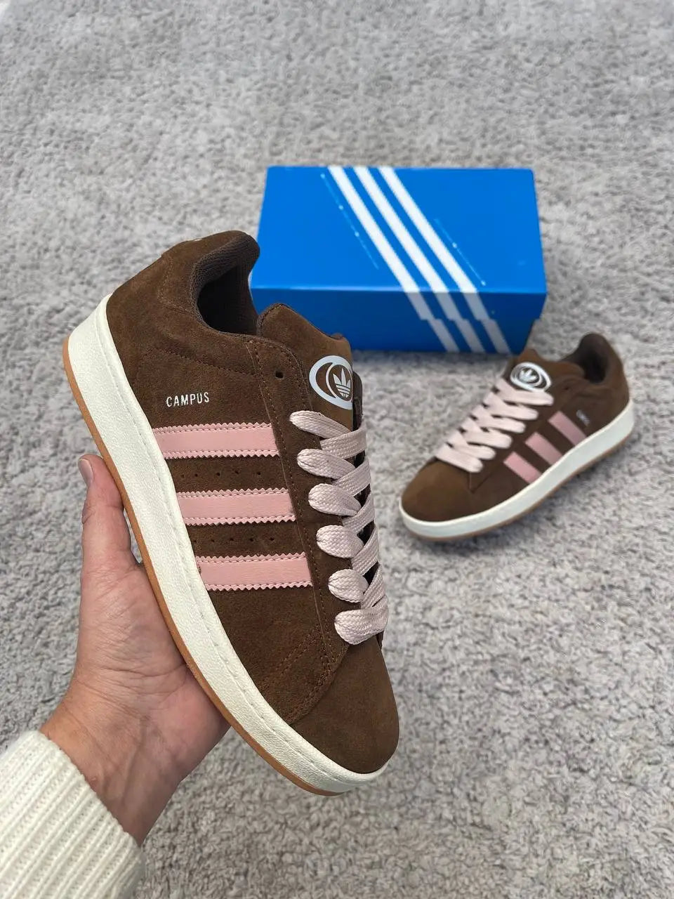 ADIDAS CAMPUS marrones y rosas logo blanco