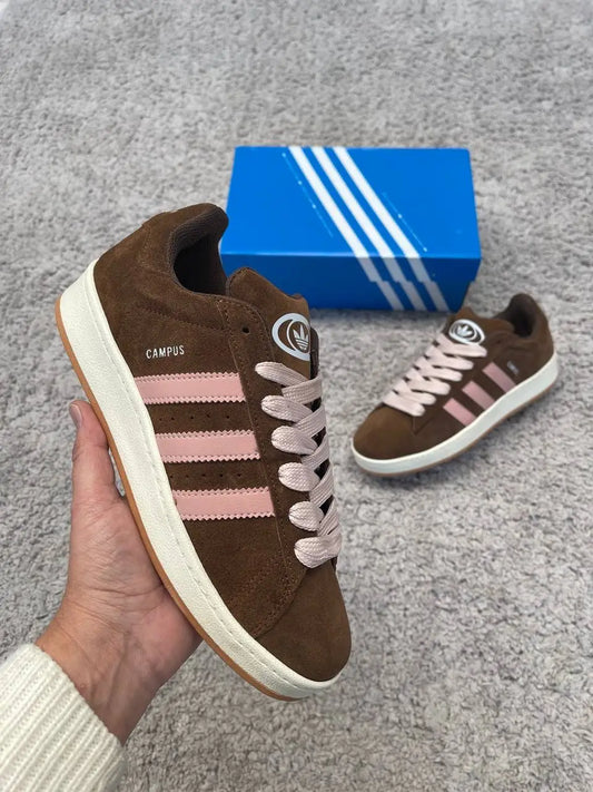 ADIDAS CAMPUS marrones y rosas logo blanco