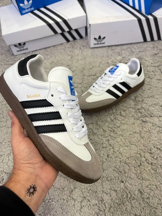 ADIDAS SAMBA BLANCA LOGO NEGRO