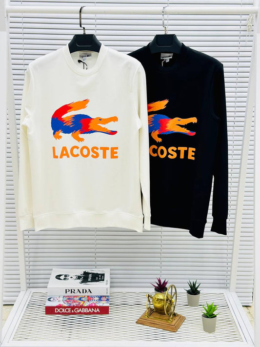 Sudadera Lacoste blanco logo tricolor