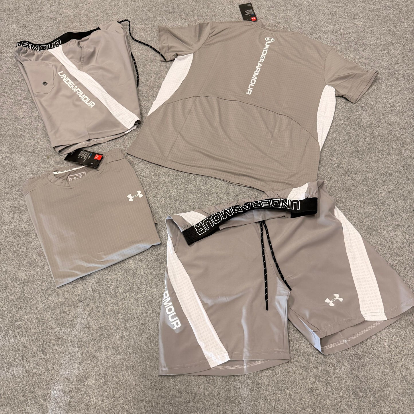 Conjunto under armour gris y blanco