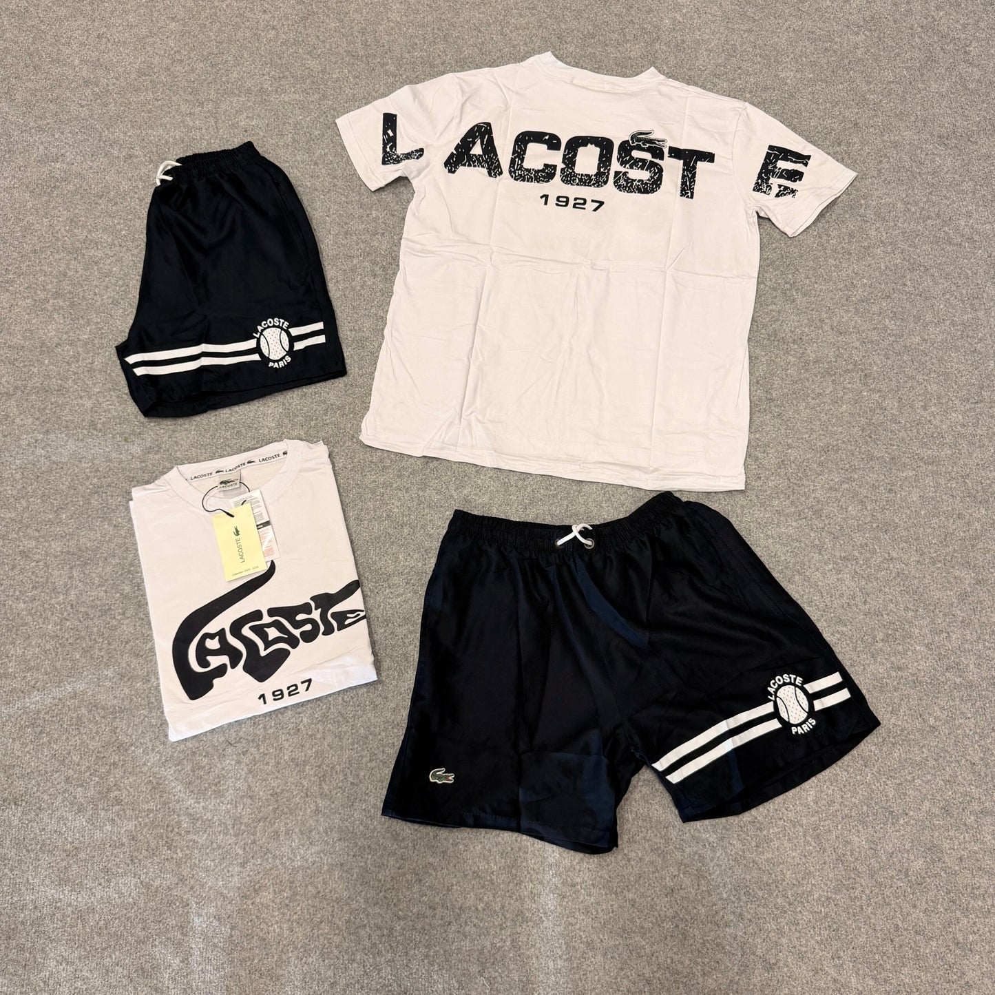 Conjunto lacoste blanco y negro