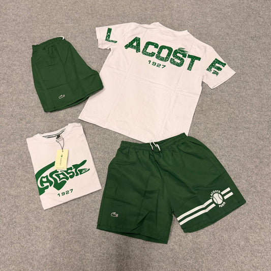 Conjunto lacoste blanco y verde