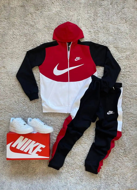 CHANDAL NIKE ROJO Y LANCO LOGO BLANCO EN GRANDE
