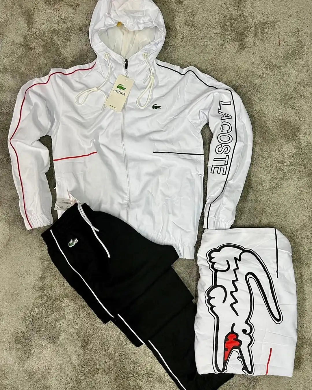 Chandal lacoste blanco logo verde logo grande en espalda