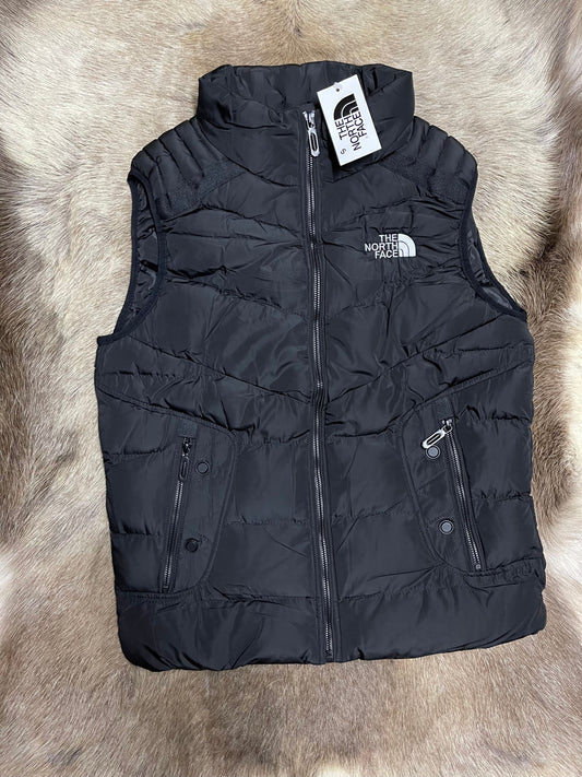 Chaleco North Face negro logo blanco