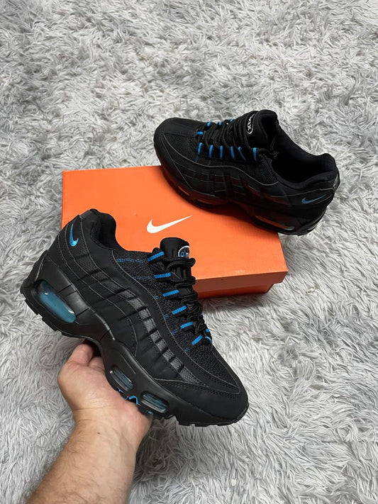 Air max 95 negra logo azul