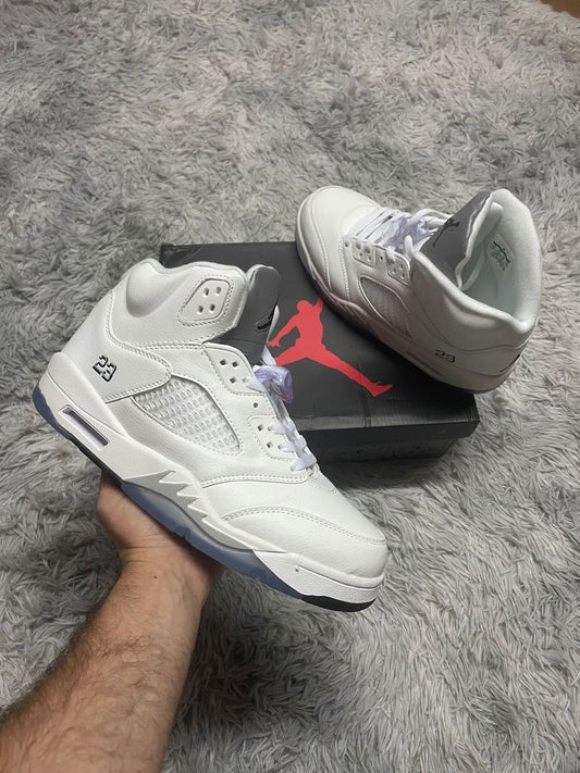 JORDAN 5 BLANCO DETALLES AZULES