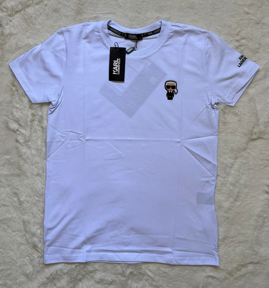 Camiseta blanca Karl Lagerfeld logo negro