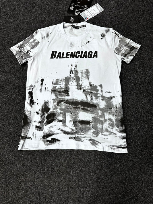 Camiseta balenciaga blanca logo negro