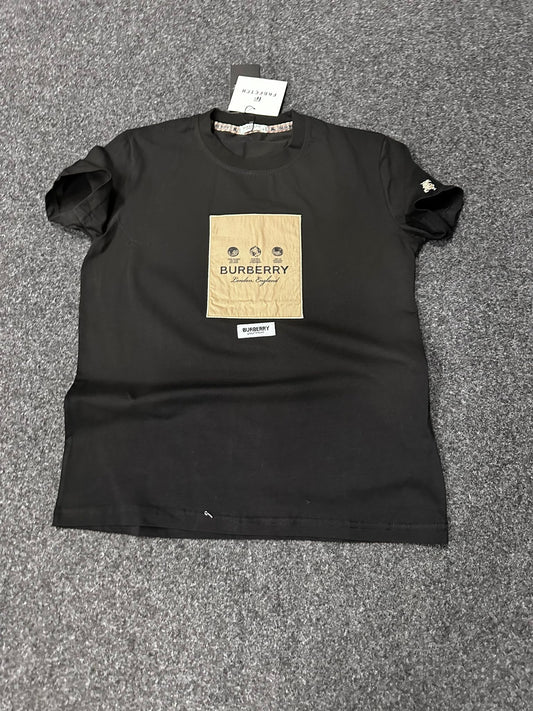 Camiseta burberry negro logo marron