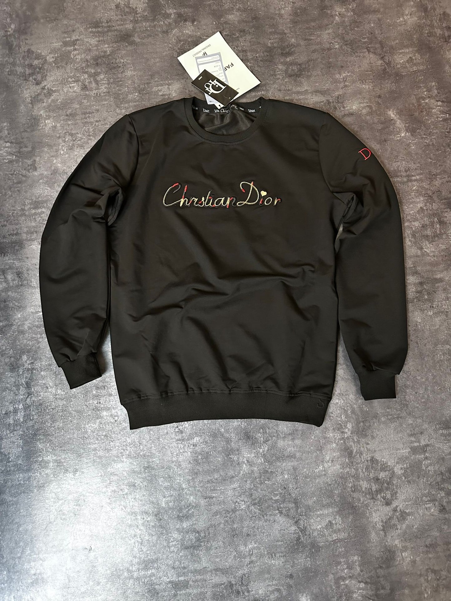 Sudadera Dior negra logo tricolor