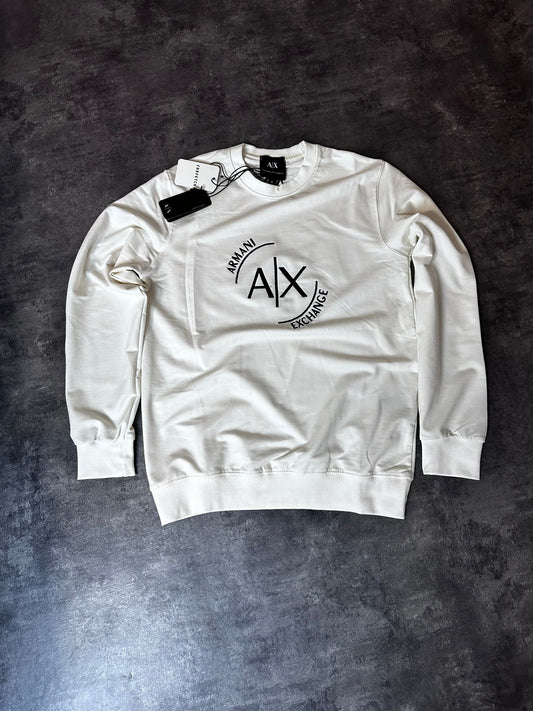 Sudadera Armani blanco logo negro