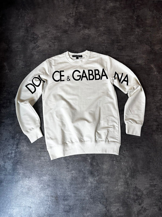 Sudadera D&G blanca logo negro