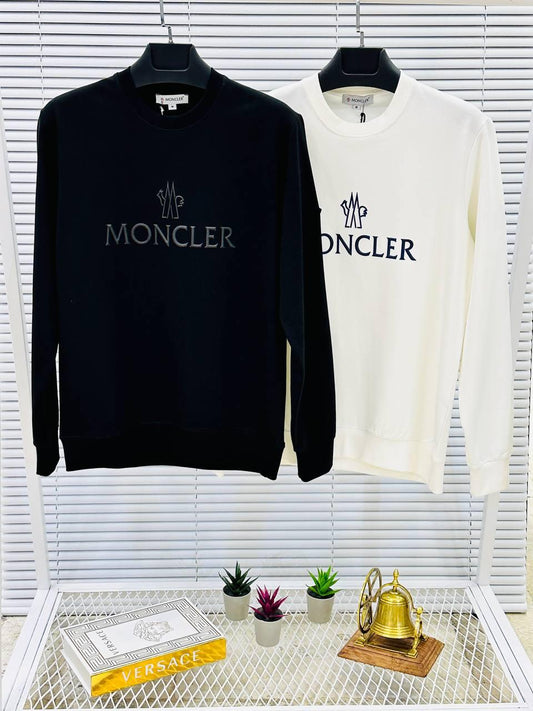 Sudadera moncler negra logo negro