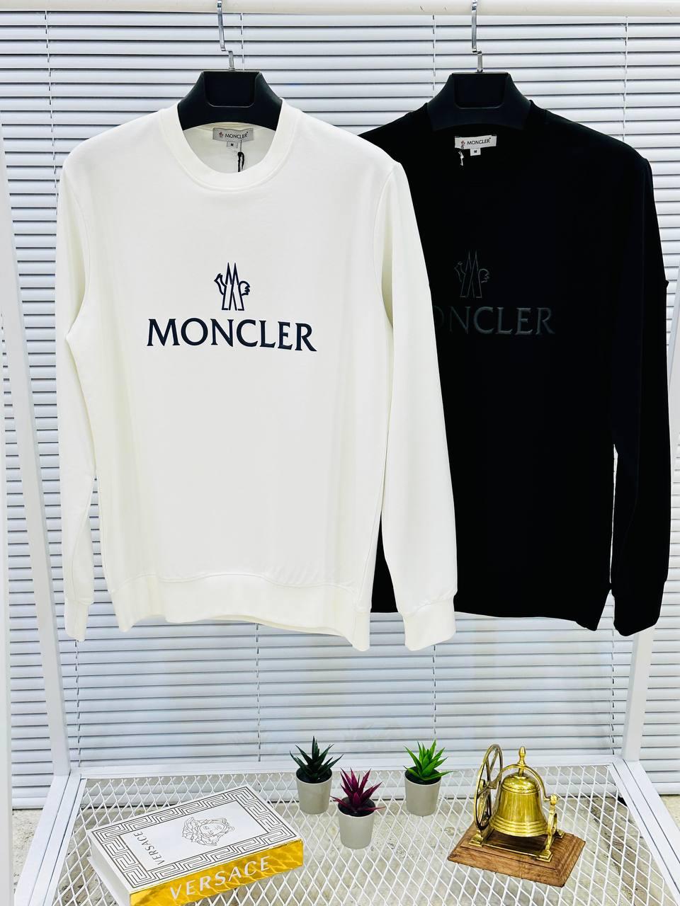 Sudadera moncler blanca logo negro