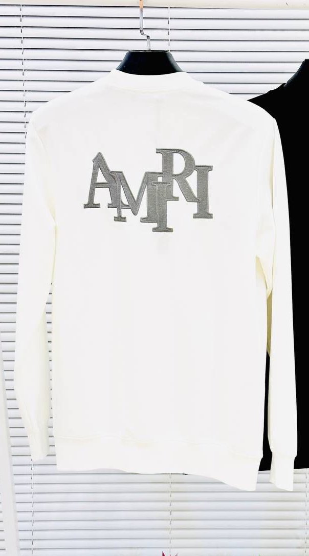 Sudadera amiri blanco logo gris