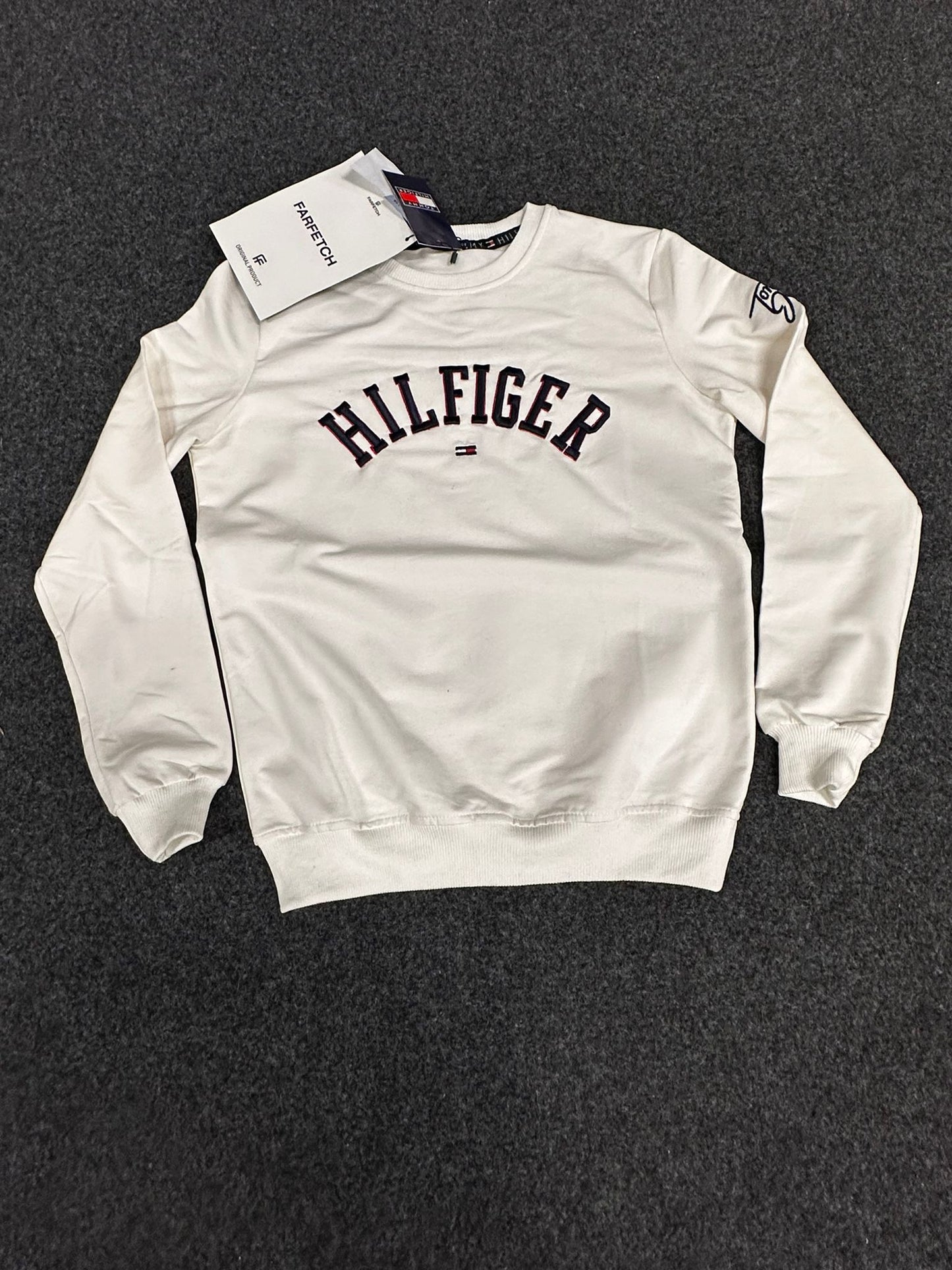 Sudadera Tommy Hilfiger blanco logo negro