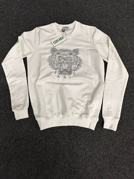 Sudadera KENZO blanca logo blanco