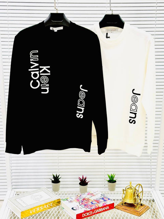 Sudadera Calvin Klein negro logo blanco lateral