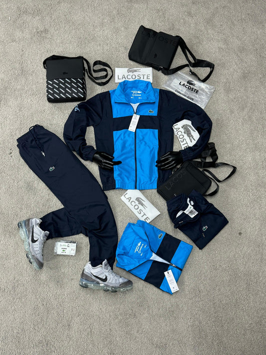 Chandal lacoste azul y negro logo verde