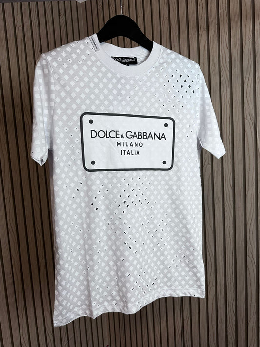 Camiseta d&g blanca logo negro oversize