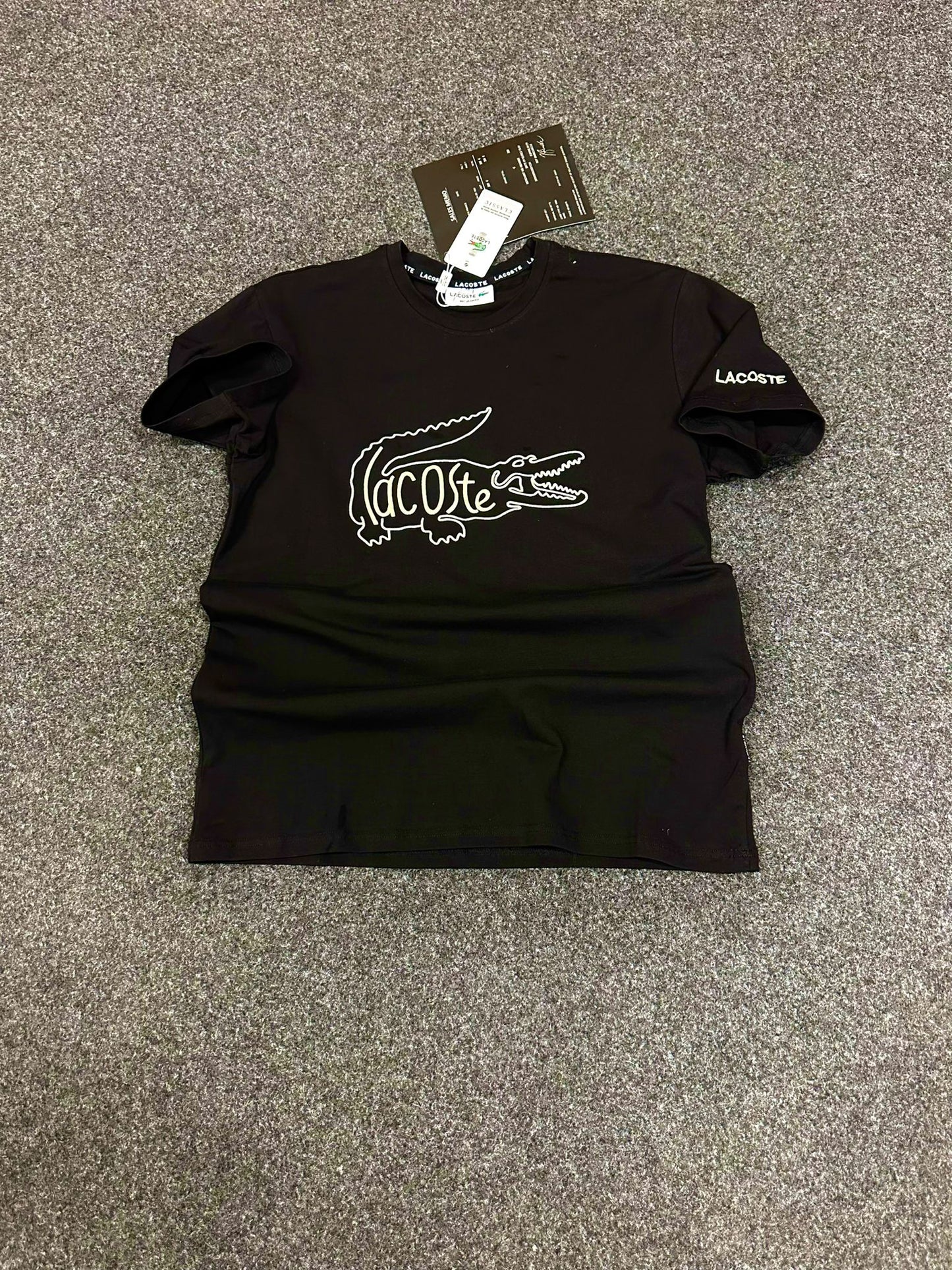 Camiseta lacoste negro logo cocodrilo