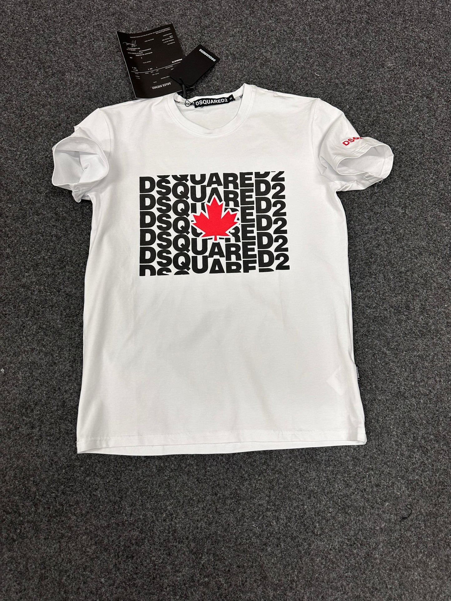 Camiseta DSQUARED2 blanca logo rojo y negro