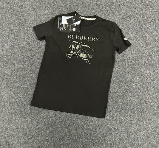 Camiseta BURBERRY negro logo crema