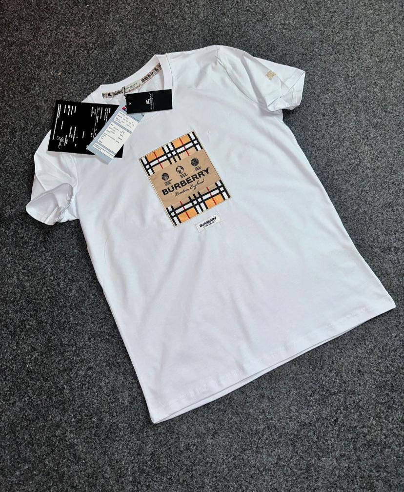 Camiseta BURBERRY blanca logo marron