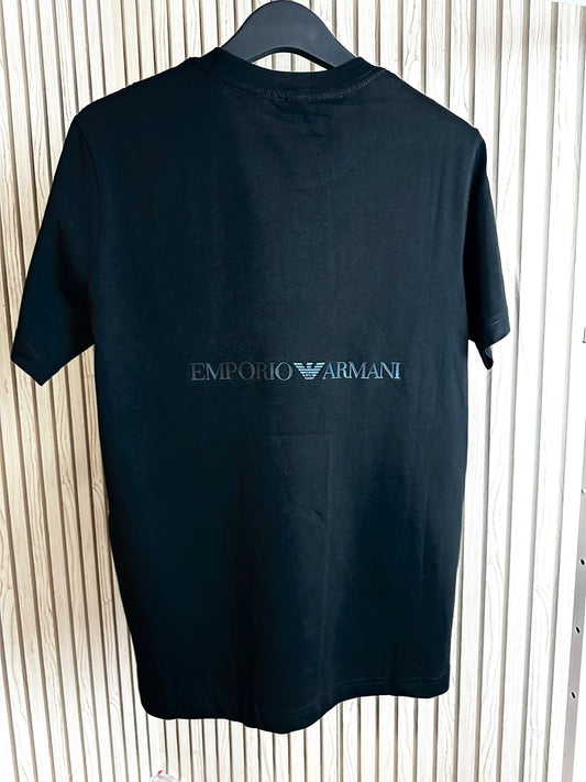 Camiseta armani negra logo negro