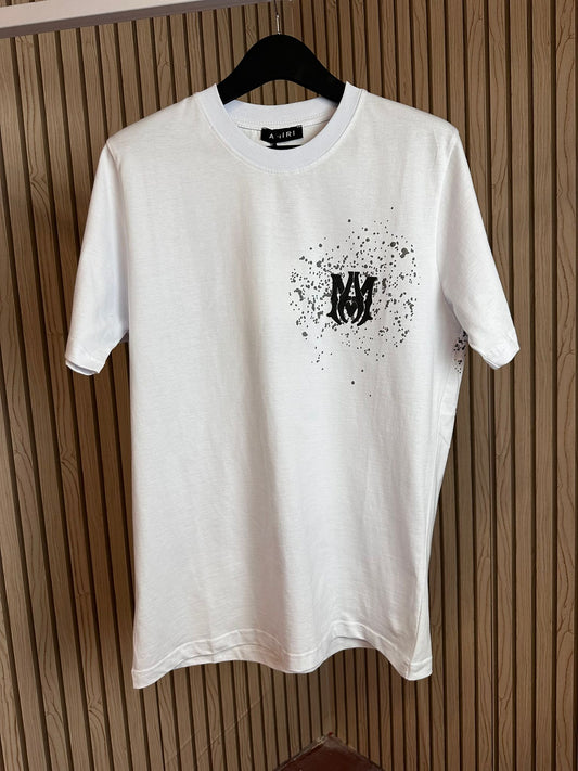 Camiseta amiri blanca logo negro