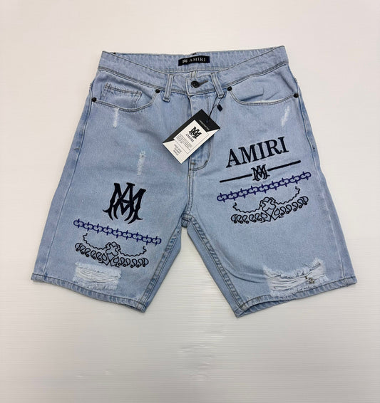 Pantalon corto amiri logos negros