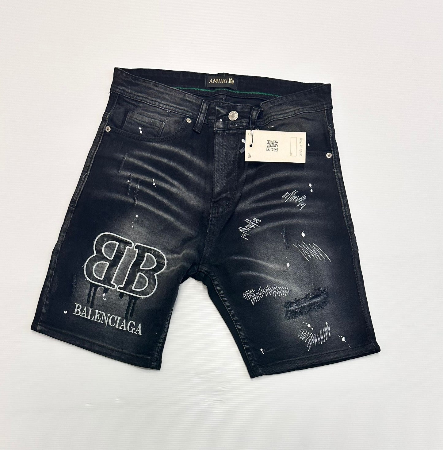Pantalon corto balenciaga logos blancos
