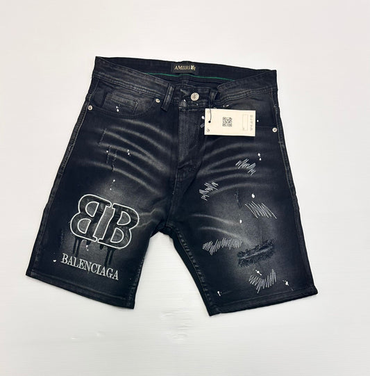 Pantalon corto balenciaga logos blancos