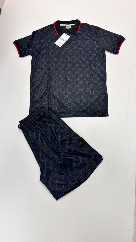 Conjunto Gucci negro logo gris