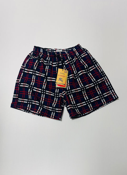 Bañador Burberry azul detalles rojos y blancos