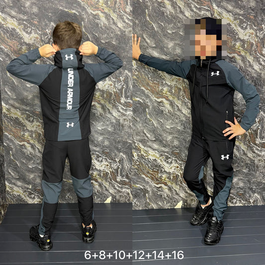 Chandal Under Armour gris y negro niños