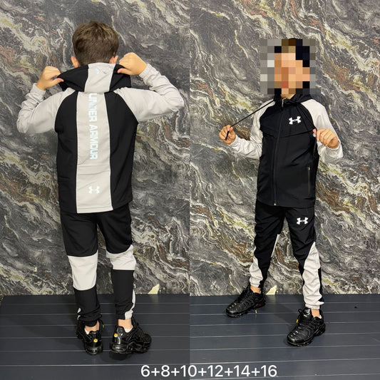 Chandal Under Armour gris y negro niños