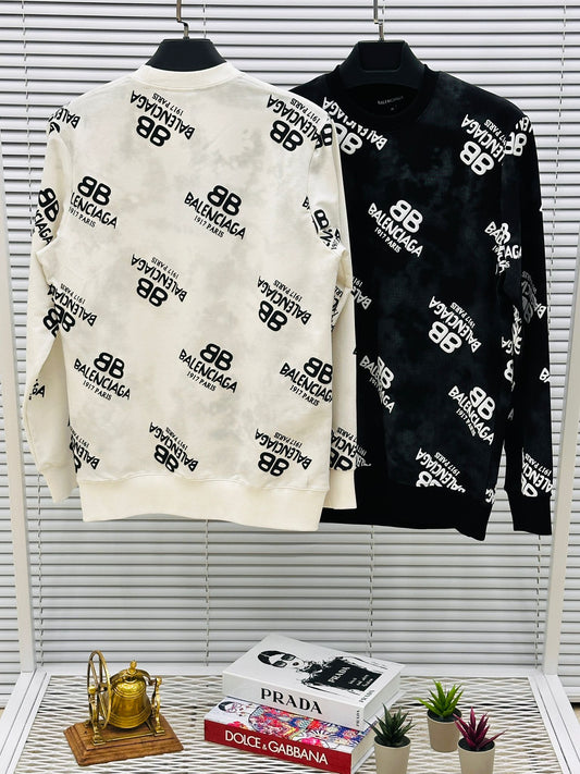 Sudadera Balenciaga blanco logos negros