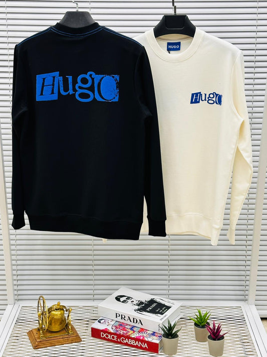 Sudadera Hugo Boss negro logo azul