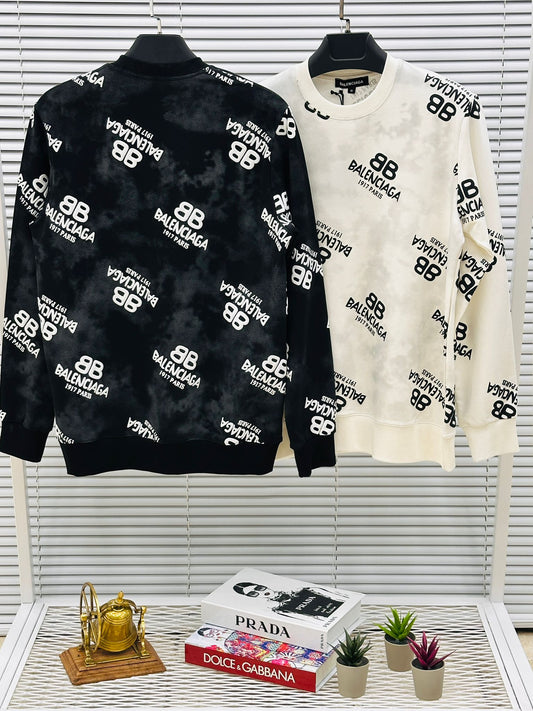 Sudadera Balenciaga negra logos blancos