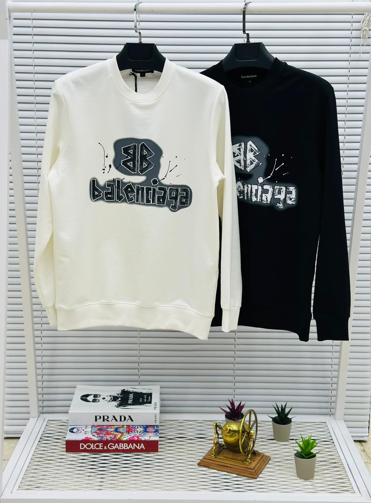 Sudadera Balenciaga blanco logo en medio negro