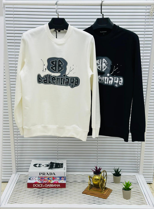 Sudadera Balenciaga blanco logo en medio negro